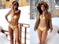 बर्फ में बिकिनी पहन टीवी की संस्कारी बहू श्रीजिता ने कराया हॉट फोटोशूट, आप भी देखें पिक्स - | sreejita de targetted by troll for posing in gold bikini at minus 10 degree celsius | Latest television Photos at Lokmatnews.in