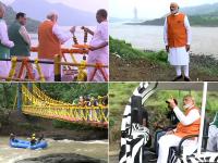 Narendra Modi Birthday: PM मोदी ने अपने बर्थडे पर की नर्मदा नदी की पूजा और आरती, देखें फोटो - | Happy birthday Narendra Modi Images, modi birthday photo, sardar sarovar dam, narendra modi age | Latest india Photos at Lokmatnews.in