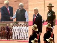 डोनाल्ड ट्रंप अपनी पत्नी मेलानिया के साथ पहुंचे राष्ट्रपति भवन, गार्ड ऑफ ऑनर का किया निरीक्षण, देखें तस्वीरें - | Donald Trump and melania trump visit pics in Rashtrapati Bhavan delhi see latest photos | Latest india Photos at Lokmatnews.in