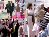 भारत की सरजमीं पर Donald Trump ने रखा कदम, देखिए भव्य स्वागत की तस्वीरें - | Donald Trump welcome in Ahmedabad Airport to PM Modi see pics | Latest india Photos at Lokmatnews.in