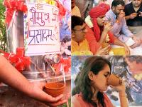 Coronavirus से बचने के लिए गोमूत्र का सेवन कर रहे हैं लोग, क्या इससे बचाव संभव है?, देखें तस्वीरें - | Coronavirus gaumutra party by akhil bharatiya hindu mahasabha drinking gaumutra cow urine see photos | Latest india Photos at Lokmatnews.in
