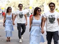 Pics: गुरमीत चौधरी पत्नी देबिना बनर्जी संग यूं हाथों में हाथ डाले मुंबई की सड़कों पर आए नजर - | In Pics: Gurmeet Choudhary with wife Debina Bonnerjee spotted at juhu in Mumbai | Latest television Photos at Lokmatnews.in