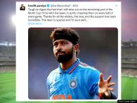 Hardik Pandya Ruled Out: चोटिल हार्दिक पांड्या वर्ल्ड कप से बाहर, प्रसिद्ध कृष्णा को मिली टीम में जगह, जानें पांड्या ने क्या कहा - | Hardik Pandya Out world cup 2023 due to injury Prasidh Krishna replaces all rounder pandya | Latest cricket Photos at Lokmatnews.in
