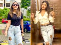 हिना खान ने शेयर की मिरर सेल्फी, डेनिम जींस में पोज देती आईं, देखें तस्वीरें - | Hina khan share photos in ripped jeans pics goes viral | Latest television Photos at Lokmatnews.in