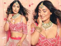 हिना खान ने रेड लहंगे में दिखाया ग्लैमरस अवतार, सोशल मीडिया पर तस्वीरें हुईं वायरल - | Hina Khan Stunning Look in Red Lehnga Photos Goes Viral see pics | Latest television Photos at Lokmatnews.in