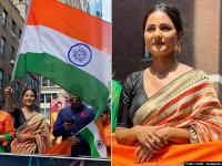 हिना खान न्यूयॉर्क में 'इंडिया डे परेड' के दौरान तिरंगा लहराने वाली बनीं पहली टीवी एक्ट्रेस - | Hina Khan Instagram Pics: First TV actress in the United States to be a part of the India Day Parade event | Latest television Photos at Lokmatnews.in