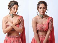 पीच कलर के लहंगे में हिना खान के सादगी भरे लुक्स पर फिदा हुए फैंस, तस्वीरें हुईं वायरल - | TV Actress Hina Khan lehenga avatar goes viral on Instagram | Latest television Photos at Lokmatnews.in