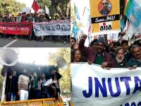 JNU Protest: हजारों की संख्या में छात्रों और शिक्षकों ने निकाला पैदल मार्च, देखिए प्रदर्शन की तस्वीरें - | JNU students Protest peaceful road march see latest viral images | Latest india Photos at Lokmatnews.in