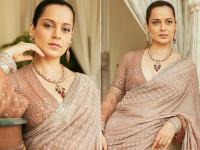 Kangana Ranautनं साडीत केलं स्टायलिश फोटोशूट, पाहा तिचे ग्लॅमरस फोटो - Marathi News | kangana ranaut got her stylish photoshoot in saree and deepneck blouse see pics | Latest filmy Photos at Lokmat.com