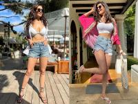 Karishma Tanna: टू-पीस में करिश्मा तन्ना का सिजलिंग लुक, स्विमिंग पूल में एन्जॉय करती आईं नजर, देखें तस्वीरें - | Karishma Tanna pool pics in green monokini see latest pictures | Latest television Photos at Lokmatnews.in