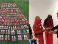 Kashi Vishwanath Dham: पीएम मोदी ने काशी विश्वनाथ धाम में काम कर रहे लोगों को भेजी ये सौगात, देखें तस्वीरें - | Kashi Vishwanath Dham PM Narendra Modi sends 100 pairs jute footwear workers see pics | Latest india Photos at Lokmatnews.in