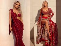 किम कार्दशियां का रेड हॉट अंदाज, इंडियन लुक में लग रही हैं एकदम सेक्सी - | Kim Kardashian's Red Hot Style, Looks Into Indian Look Suddenly Sexy | Latest hollywood Photos at Lokmatnews.in