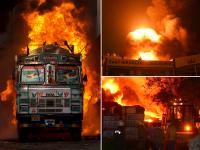 Pics: दिल्ली के मालवीय नगर में लगी भीषण आग, 35 दमकल, 17 हेलिकॉप्टर ने 15 घण्टे में पाया काबू - | In Pics: Fire at rubber godown in Malviya Nagar south delhi, Mi-17 helicopter and 35 fire engines bring to under control the situation | Latest india Photos at Lokmatnews.in