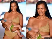 Pics: ब्रेस्टफीडिंग कराते हुए मॉडल मारा मार्टिन ने किया रैंपवॉक, तस्वीरें हुईं वायरल - | In Pics: Mara martin did Rampwalk while breastfeeding in the sports illustrated swimsuit runway show | Latest hot-sexy Photos at Lokmatnews.in