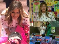 Melania Trump: दिल्ली के सरकारी स्कूल में हैप्पीनेस क्लास देखने पहुंचीं मेलानिया ट्रंप, तिलक लगा-आरती उतारकर बच्चियों ने किया स्वागत - | Melania Trump meet students in happiness class at Delhi Govt School in nanakpura see photos | Latest india Photos at Lokmatnews.in