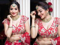 नववधूच्या वेशातील मोनालिसाचे फोटो होतायेत व्हायरल, पाहा हे फोटो - Marathi News | Monalisa Bridal look photos goes viral on social media | Latest filmy Photos at Lokmat.com
