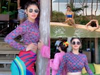 स्विमिंग पूलमध्ये एन्जॉय करताना दिसली मौनी रॉय, शेअर केला जुना फोटो - Marathi News | mouni roy latest swimming pool photos trending on internet see pics | Latest filmy Photos at Lokmat.com