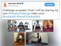 #FitnessChallenge: विराट, अनुष्का, अमिताभ और पीएम मोदी ने एक्सेप्ट किया चैलेंज, देखें किसने कैसे दिखाई फिटनेस - | #HumFitToIndiaFit Fitness Challenge: Virat, Anuksha, Amitabh and PM Modi accepted the Challenge | Latest india Photos at Lokmatnews.in
