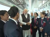 Namo Bharat Rapid Rail: पीएम मोदी ने 'नमो भारत रैपिड रेल' का किया उद्घाटन, स्कूली बच्चों के साथ किया सफर - | Narendra Modi Inaugurated india's 1st rapid rail regional rapid transit system rrts sahibabad duhai | Latest india Photos at Lokmatnews.in