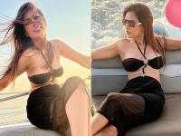 निया शर्मा ने ब्लैक आउटफिट में बढ़ाया सोशल मीडिया पर तापमान, समुद्र के बीचो-बीच एन्जॉय करती नजर आई - | Nia Sharma raised the temperature on social media in a black outfit celebrate mom Usha Sharma birthday in goa | Latest television Photos at Lokmatnews.in