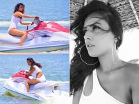 निया शर्मा ने शूटिंग से लिया ब्रेक, मोनोकिनी पहन इस अंदाज में बोटिंग करती आईं नजर - | Nia Sharma in Bold and Hot White Monokini Rides Jet Ski, see Sexy Pics Jamai 2.0 Actress | Latest television Photos at Lokmatnews.in