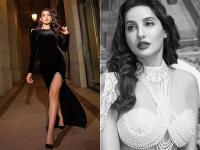 नोरा फतेहीने शेअर केले स्टायलिश फोटो, तिच्या ग्लॅमरस अदा पाहून चाहते झाले क्रेझी - Marathi News | Nora Fatehi Glamorous Pear dress photos goes viral on social media see pics | Latest filmy Photos at Lokmat.com