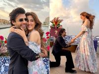 Nupur Sanon Engaged: समंदर के बीच स्टेबिन बेन ने नुपूर सेनन को किया प्रपोज, पहनाई रिंग, देखें तस्वीरें - | Kriti Sanon Sister Nupur-sanon-stebin-ben-engagement-yacht-proposal-see pics | Latest bollywood Photos at Lokmatnews.in