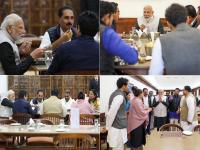 प्रधानमंत्री नरेंद्र मोदी ने आज संसद कैंटीन में सांसदों के साथ लंच किया, देखें तस्वीरें - | PM Modi Lunch in Parliament Canteen with these 8 mp | Latest india Photos at Lokmatnews.in