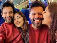 फ्लाइट में रोमांटिक हुए राहुल वैद्य और दिशा परमार, लिप-लॉक करते हुए शेयर की तस्वीरें - | Rahul Vaidya and Disha parmar shared her romantic photos in flight share pictures of lip-locking | Latest television Photos at Lokmatnews.in