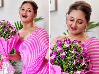 पिंक साड़ी में रश्मि देसाई ने ढाया कहर, तस्वीरों में देखें ग्लैमरस अंदाज - | Rashmi Desai looking gorgeous in a pink saree, see glamorous style in pictures | Latest television Photos at Lokmatnews.in