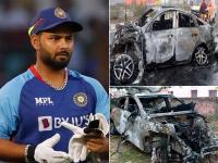 Rishabh Pant Accident: ऋषभ पंत एक्सीडेंट में बाल-बाल बचे, जलती कार का शीशा तोड़कर बाहर निकले - | Rishabh Pant Car Accident delhi dehradun highway see pics | Latest india Photos at Lokmatnews.in