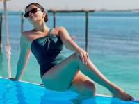 हरे रंग के स्विमसूट में रुबीना दिलैक ने बढ़ाया इंटरनेट का पारा, Photos हुईं वायरल - | Rubina Dilaik raises internet's temperature in green swimsuit, photos go viral | Latest television Photos at Lokmatnews.in