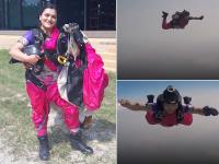 नौ-वारी साड़ी पहनकर 13000 फीट की ऊंचाई से लगाई छलांग, बनाया वर्ल्ड रिकॉर्ड - | indian woman sheetal mahajan rane skydives wearing nauvari saree makes world record | Latest india Photos at Lokmatnews.in