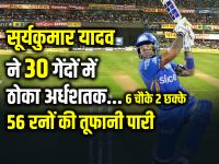 MI vs KKR: सूर्यकुमार यादव ने 30 गेंदों में ठोका अर्धशतक, खेली 56 रनों की तूफानी पारी - | Suryakumar Yadav Half century in 30 balls Kolkata Knight Riders Won by 24 Runs | Latest cricket Photos at Lokmatnews.in