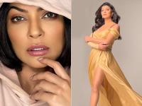 बॉलिवूड अभिनेत्री सुष्मिता सेनने गोल्डन ड्रेसमध्ये दिली किलर पोझ, पाहा ग्लॅमरस फोटो - Marathi News | sushmita sen stunning look in golden thigh high slit dress see pics | Latest filmy Photos at Lokmat.com