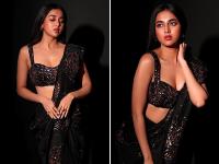 तेजस्वी प्रकाश ने ब्लैक साड़ी में शेयर की ग्लैमरस तस्वीरें, फैंस हुए दीवाने - | Tejasswi Prakash shared glamorous pictures in a black saree fans went crazy | Latest television Photos at Lokmatnews.in