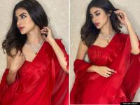 PHOTOS: रेड साडीमध्ये खूपच सुंदर दिसतेय मौनी रॉय, फोटोवरुन हटणार नाही तुमची नजर - Marathi News | Naagin fame mouni roy raises heat in a red saree images viral see pics | Latest filmy Photos at Lokmat.com