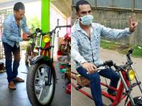 वायरल हुई कोरोना मोटरसाइकिल, बाइक बनाने वाली कंपनियां भी नहीं सोच पाई होंगी ये जुगाड़ - | Tripura Partha Saha Motorbike design social distancing covid 19 bike photos and images | Latest automobile Photos at Lokmatnews.in