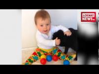 नन्हें बच्चे के साथ नन्हें पिल्ले का यह वीडियो आपका दिल जीत लेगा