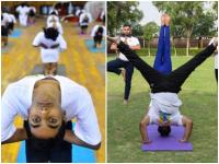 IN PICS: योगा डे पर खास अंदाज में योग करते नजर आए लोग, सुंदर तस्वीरें हो रही हैं वायरल - | International yoga day: People seen doing yoga in a special way on Yoga Day, IN PICS | Latest india Photos at Lokmatnews.in