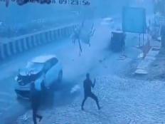 VIDEO: कार की टक्कर से घोड़ा हवा में 7 फुट ऊपर उछला, 20 फुट दूर जाकर गिरा