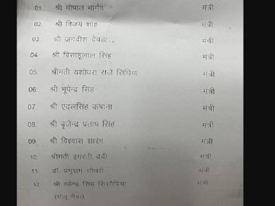 शिवराज कैबिनेट में जिन मंत्रियों को शामिल किया उनके नाम 