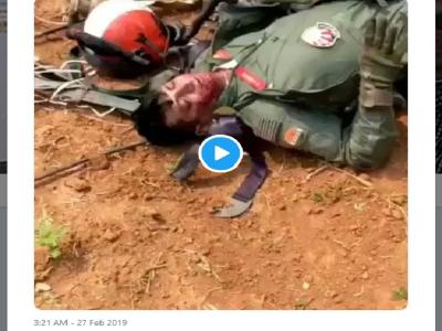 यह वीडियो 19 फरवरी 2019 को बेंगलुरु के एयर शो से पहले विमानों के टकराने से घायल हुए भारतीय जवान का है