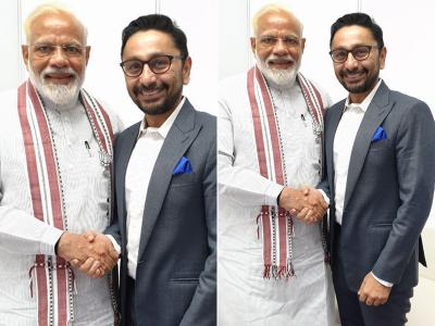 मुंबई में प्रधानमंत्री नरेंद्र मोदी के साथ लोकमत मीडिया के संपादकीय संचालक ऋषि दर्डा