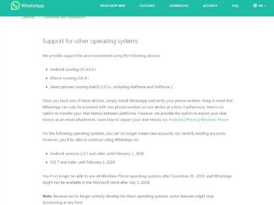 whatsapp support pag