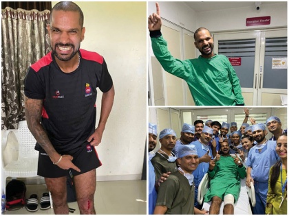 Hardik Pandya trolled Shikhar Dhawan on latest photo shared on social media from Hospital | घुटने में चोट के बाद शिखर धवन ने अस्पताल से शेयर की तस्वीरें, हार्दिक पंड्या ने कर दिया ट्रोल