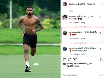 हार्दिक पंड्या की इस तस्वीर पर वाइफ नताशा ने कमेंट किया है।