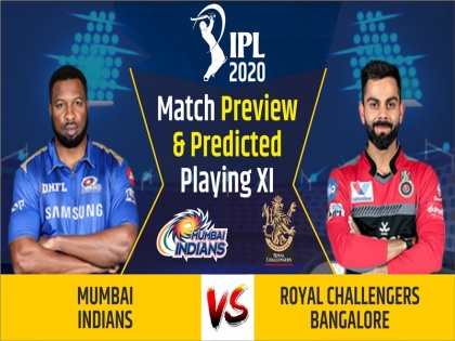 IPL 2020, Mumbai Indians vs Royal Challengers Bangalore, Match Preview & Dream11: | IPL 2020, MI vs RCB, Match Preview & Dream11: प्लेऑफ में जगह पक्की करना दोनों टीमों का लक्ष्य, रोहित शर्मा का खेलना संदिग्ध