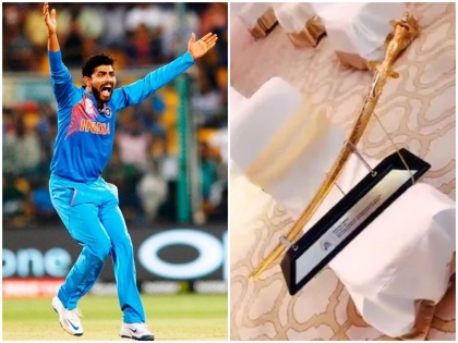 Ravindra Jadeja Gets A Sword As Gift From Chennai Super Kings | IPL 2020: सीएसके ने 'राजपूत ब्वॉय' को गिफ्ट की तलवार, रवींद्र जडेजा ने वीडियो शेयर करते हुए लिखा...