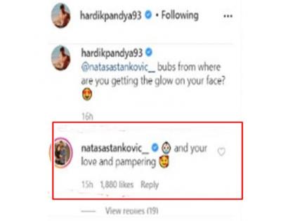 नताशा ने हार्दिक कुछ इस तरह जवाब दिया।